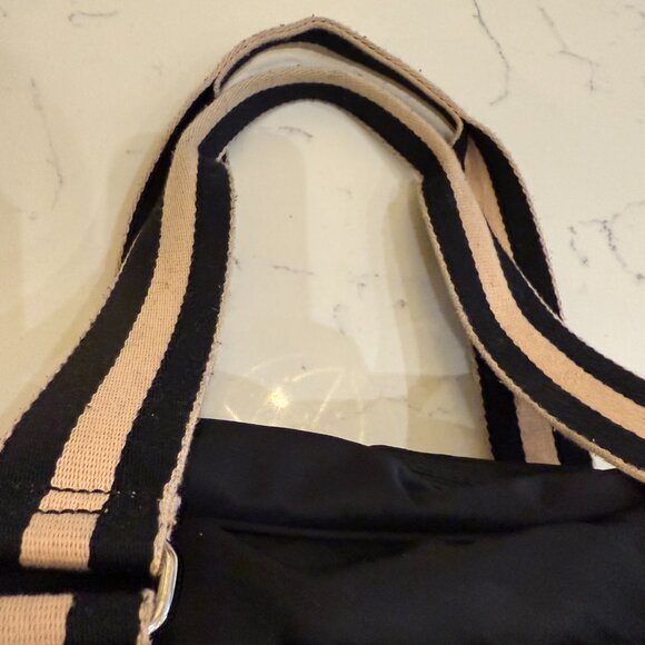 Lacoste Designer Bowling Bag – Small Black + Tan Accents - Picture 10 of 13